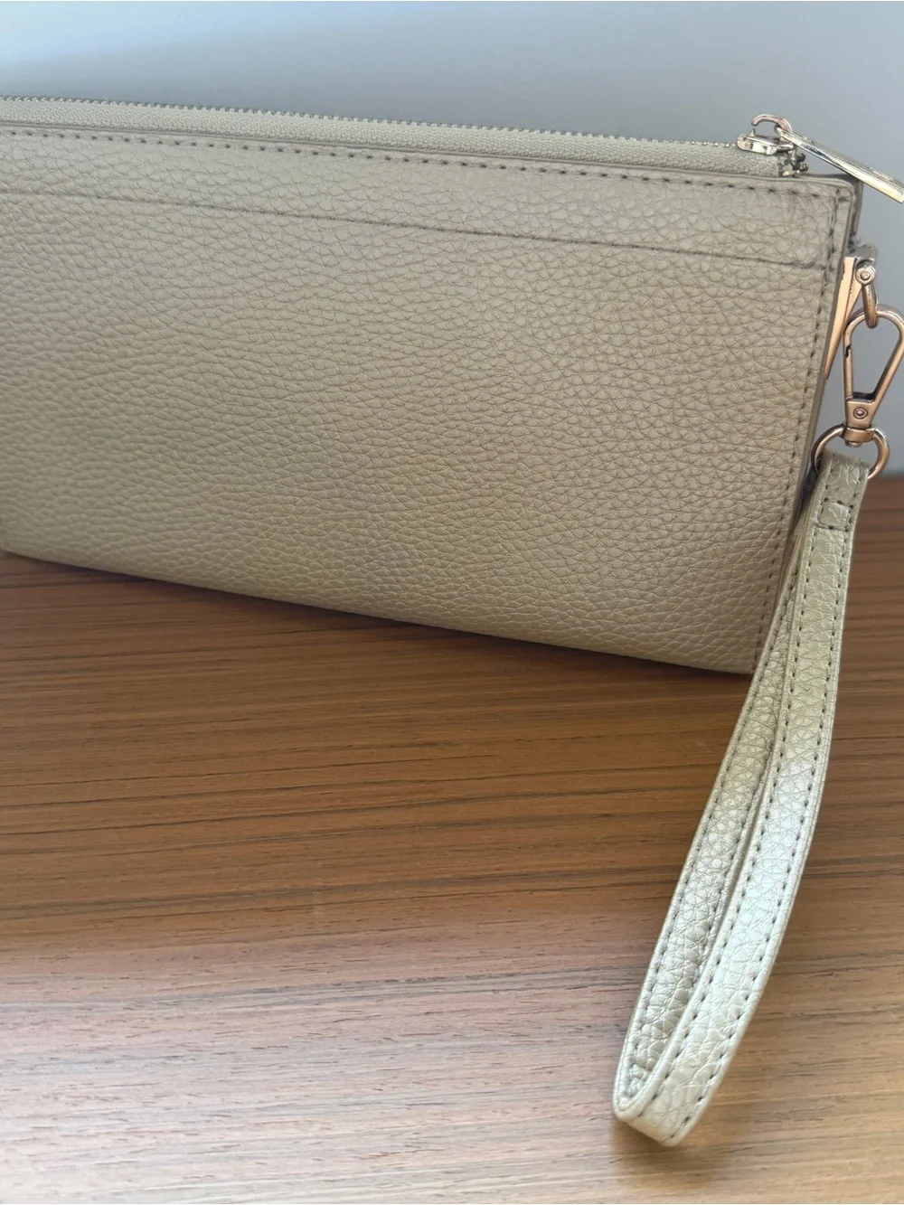 Elegant Women's Wristlet Clutch in Light Gold
